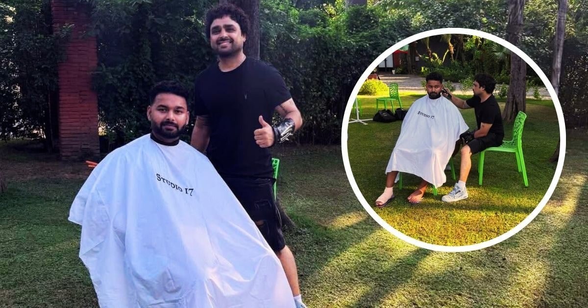 Rishabh Pant Takes Haircut Under Tree: Rishabh Pant cuts hair sitting under tree, shares photos